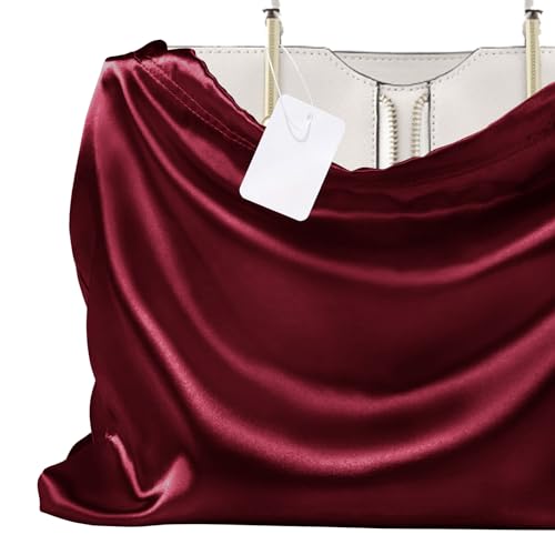 P Pothuiny 2 Pcs Satin Dust Bags for Handbags - color: Burgundy