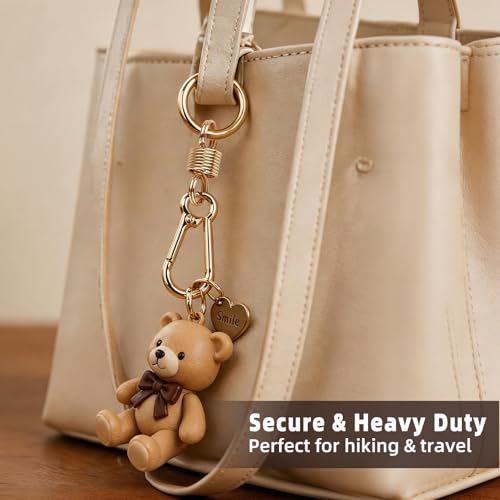 Zipper Clips Anti Theft, 6 Pcs Zipper Locks for Backpacks, Double Opening Antitheft Spring Carabiner Clasps for Travel Purse Luggage Suitcase Handbags Keys(Gold) - color: Gold
