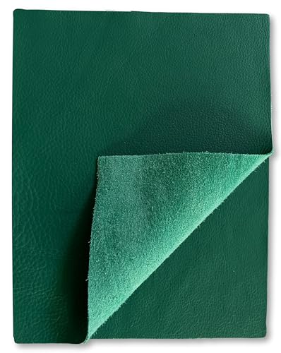 Natural Grain Cow Leather: 8.5'' x 11'' Pre Cut Leather Pieces (Kelly Green, 3-Pack) - color: Kelly Green, size: 3-Pack