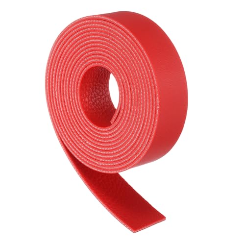 uxcell Leather Straps, 0.8 Inch Wide 79 Inch Long Soft Flat Leather Strips Cord for Craft Projects Tooling Belt Bag Making, Red - color: Red, size: 0.8 Inch Wide 79 Inch Long
