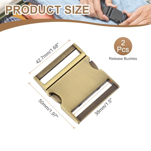 HARFINGTON Metal Quick Side Release Buckles Zinc Adjustable Quick Release Buckle Replacement Snaps Clips Clasps - color: Brushed Bronze, size: 1"(25.3mm)