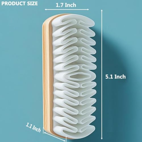 2Pcs Suede & Nubuck Cleaning Brush Set, Medium Size 5.1x1.7x1.1 Inch, Multi-Purpose Shoe Care Kit for Boots, Bags, and Garments, Wooden Handle Rubber Bristles - color: Double