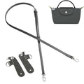 Purse Straps Replacement, Leather Handbag Crossbody Shoulder Strap Kit Adjustable for Mini Longcamp Tote Bag Women - color: Gray