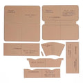 8pcs Acrylic Long Wallet Template for DIY Cutting Pattern | 1:1 Scale, Faux Leather Pattern Making, Protective Kraft Paper, 1.1-8.3 In Range