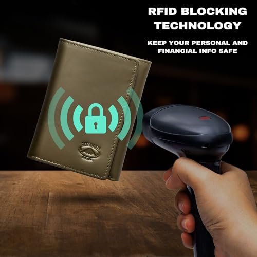 Stealth Mode Leather Trifold RFID Wallet For Men With Flip Out ID Holder - color: Camo