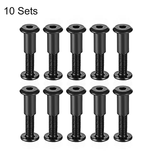 uxcell Screw Post Fit for 5/16" 8mm Hole Dia Male M6x30mm Black 10 Sets - size: 30mm