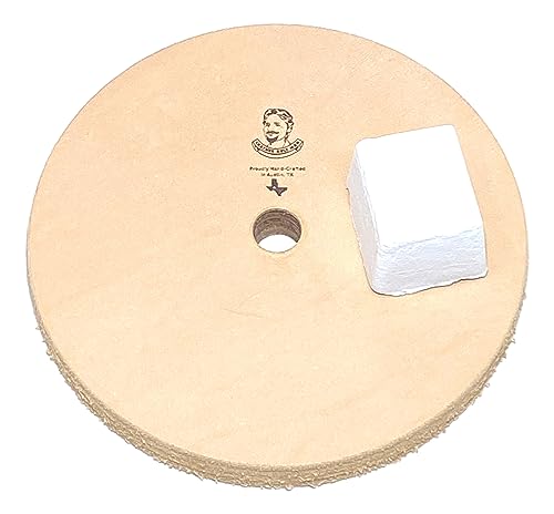 Leatherbeltman 5" (1/2" Width) Leather Honing Wheel - Fits 1/2" Arbor - Buffing Compound Included