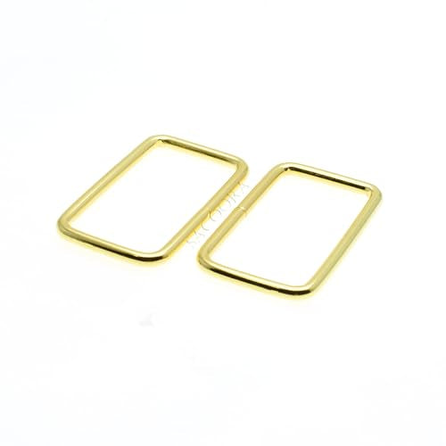 Metal Belt Buckle Hardware Set, 36 Pieces, 1-1/2 Inch, D-Rings and Slide Buckles, Rectangle Ring - color: Gold