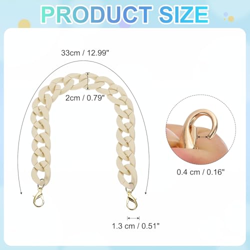 PATIKIL 15" Acrylic Purse Chain Acrylic Chain Linking Rings Cream - color: Matte Cream