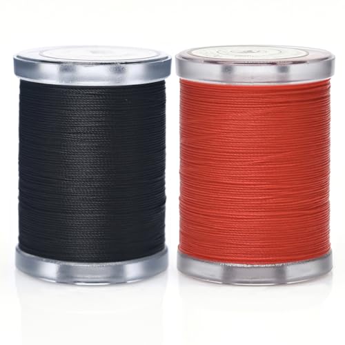 Selric 300Yards Extra Strong Bonded Nylon Thread - Black and Red - color: Black+Red