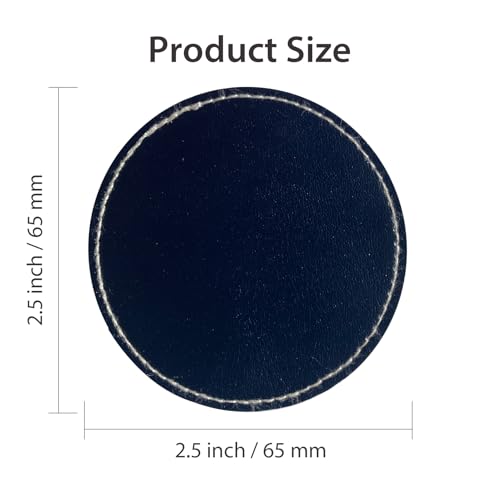 Black Blank Leather Hat Patches for Laser Engraving(Ø2.5 Inch),Round/Circle Leatherette Patches Iron-on with Heat Press Adhesive Backing (Pack of 30) - color: Black, size: Round