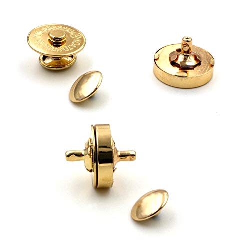 Sbest 20 Sets 14MM Coppery Strong Magnetic Button Clasps,Round Magnetic Snaps Bag Button Clasps Closure Purse Handbag with Washer Nickel DIY Craft Sets for Sewing (Beautiful Style 14mm, Gold) - color: gold, size: Beautiful style 14mm