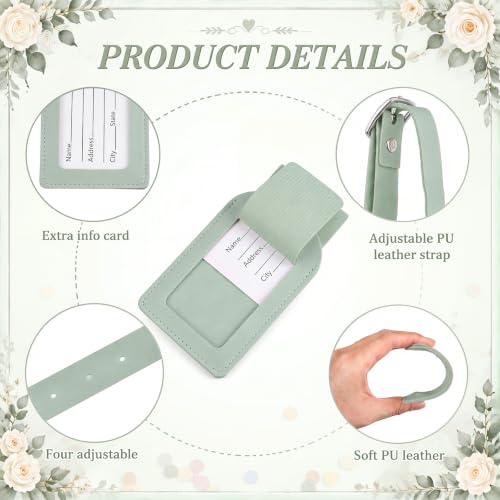 Hillban 50Pcs Leather Luggage Tags for Suitcase,Wedding Favors - color: Light Green