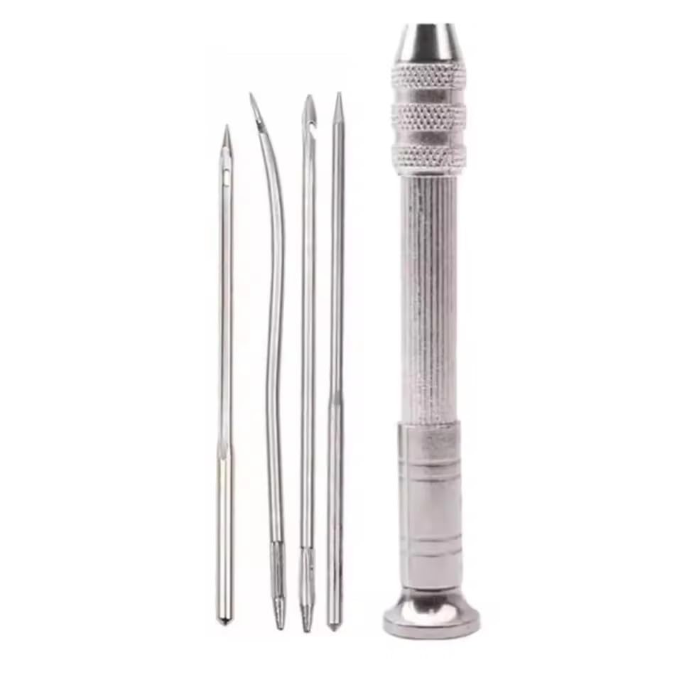 5PCS Sewing Needle Set, Heavy Duty Interchangeable Hand Sewing Needles for Leather Canvas Shoe Repair Upholstery Tent DIY Sewing Kit