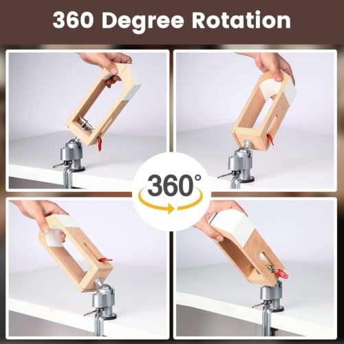 Leather Stitching Pony Clamp - Tool for Leatherworking Wooden Sewing Clamp 360° Rotatable Weaver Leathercraft and Speedy Hand Stitching Leather Kit Leather Stitching Kit