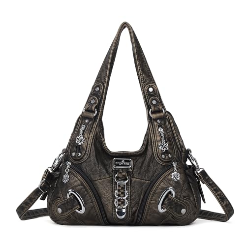 Angelkiss Hobo Purses and handbags for Women Satchel Handbag Women Purses Large Daily Shoulder Bags - color: 801bronze