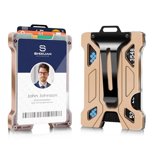 ID Badge Holder with Retractable Clip, Credit Card Holder, Keychain Wallet, Name Badge Holders, Business Card Holder, and Money Clip for Men and Women (Khaki) - color: Khaki