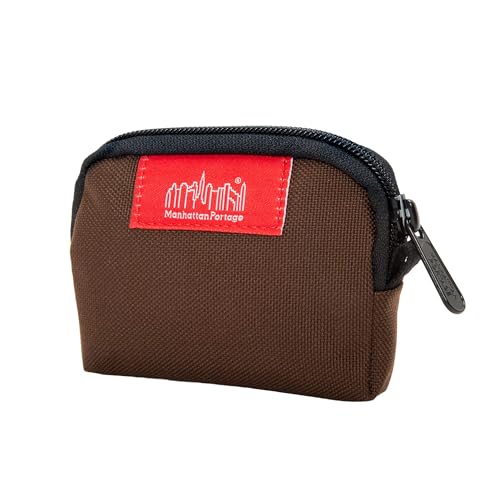 Manhattan Portage CORDURA® Coin Purse With Zipper Closure Pouch Eclectic Colors Credit Card ID Card Jewelry Keys Water Resistant Gift Everyday Carry - color: Dark Brown