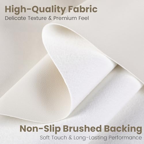 Marine Vinyl Fabric, Upholstery Faux Leather Fabric by The Yard, 0.95 mm Thick PU Leather Sheets for Sofa Chairs Handbags Hair Bows Earrings Crafts (5 Yards 180''X 54'', Off White) - color: Off White, size: 5 Yard