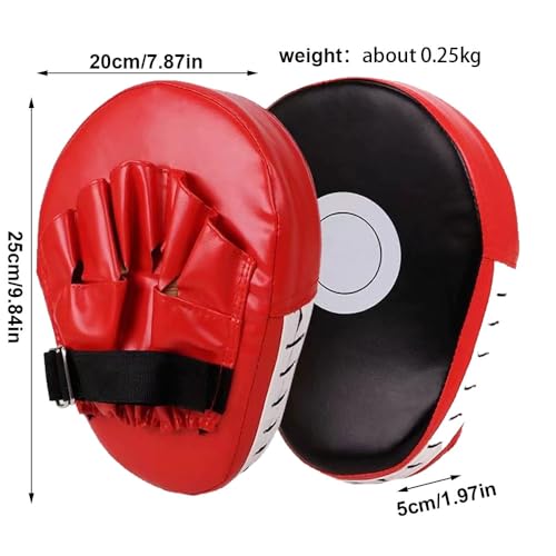 2-in-1 Boxing Gloves and Punching Mitts Set for Kids Youth,6 oz Kids Boxing Gloves and Boxing Pads,Boxing Training Equipment for Punching Bag,Kickboxing,Gift for Boys and Girls - color: Red
