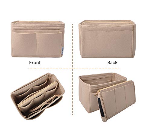 Vercord Felt Organizer Insert for Purse Handbag Tote Bag in Bag Inside Shaper Divider Neo Beige Small - color: A Beige, size: Small