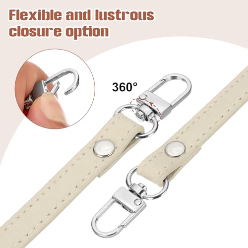 PATIKIL Leather Purse Handle Strap, 2 Pcs 17 Inch Leather Purse Strap Replacement DIY Women Clutch Bag Handbag Top Handle Strap Repair Accessories, Beige - color: Beige, size: 17 Inch