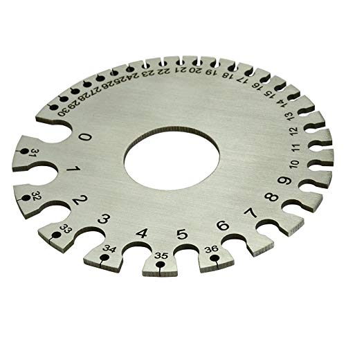 RIVERWELD Round Cable Thread Sheet Stainless Steel Wire Gage | Welding Gauge for Measuring Paper Leather Wood Thickness and Hardware Wire Diameters