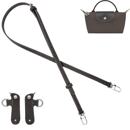 Purse Straps Replacement, Leather Handbag Crossbody Shoulder Strap Kit Adjustable for Mini Longcamp Tote Bag Women - color: Terra