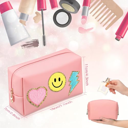 Sanwuta 9 Pcs Makeup Bags Bulk Toiletry Case,Pink, Blue, Purple - color: Pink, Blue, Purple