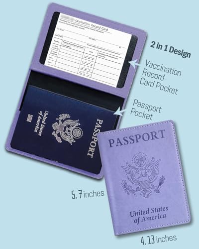 Sizobi Passport Holder for Travel Women, RFID Blocking Passport Covers Case - color: Purple