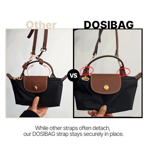Leather Replacement Straps for Le Pliage Mini Pouch Bags, Adjustable Crossbody & Shoulder Handbag Straps for Women - color: Taupe