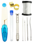 Leather Repair Sewing Kit with Thread Needles, Sewing Awl, Sewing Thread, Seam Ripper - for Leather Crafters, DIY Enthusiasts,Hand Stitching Sofa,Car Seats, Backpack and More (White) - color: White