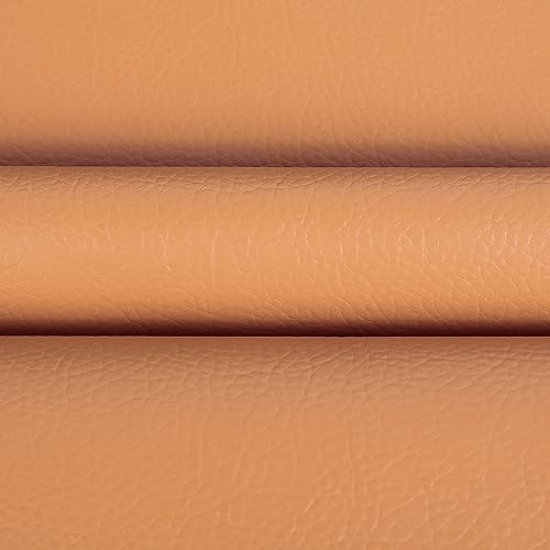Marine Vinyl Upholstery Faux Leather Fabric, 2 Yards Camel | Marine Grade Faux Leather Vinyl by the Yard, Waterproof, Soft & Durable, for Boat, Furniture Upholstery, DIY Sewing Crafts - color: Camel, size: 2 Yards 55" x 72" (Pre-cut)