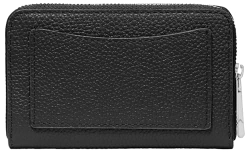 Michael Kors Jet Set Small Zip Around Card Case, Silver-Tone Hardware/Mercer Pebble Leather/Black - color: Silver-Tone Hardware/Mercer Pebble Leather/Black