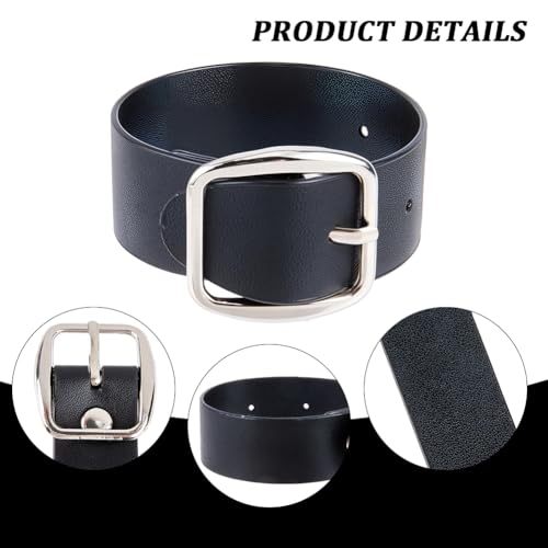 6Pcs 7.2 x 0.7 Inch Adjustable Bicycle Basket Strap Black PU Leather Belt Buckle Extender Adjustable Kilt Skirt Extention Strap with Metal Square Buckle for Coat Jacket Dress Bags DIY Craft