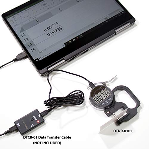 Digital Thickness Gauge, DTNR-0055 0-0.4 inch/10mm, 0.00005"/0.001mm Resolution - style: Resolution 0.00005"/0.001mm