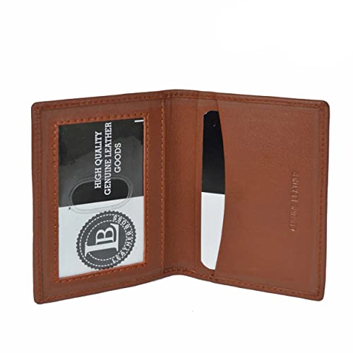 Leatherboss Slim Thin Leather Credit Card Id Mini Wallet Holder Bifold Driver's License Safe (Chocolate) - color: Chocolate
