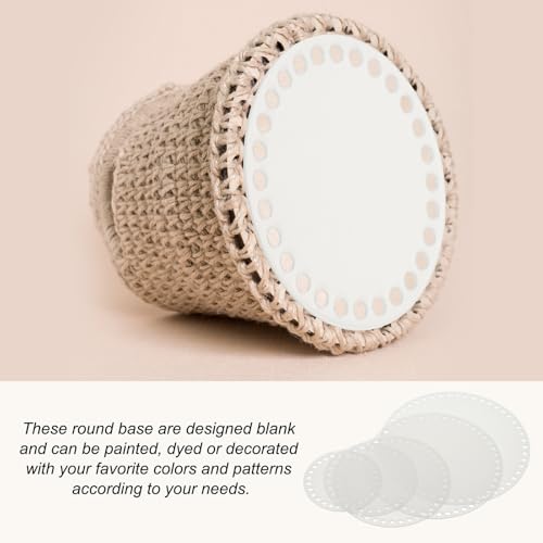 PATIKIL 8 x 8 Inch Crochet Basket Base, 4 Pcs Acrylic Round Bag Making Supplies Purse Bottoms Shaper Weaving Knitting Kit for Crochet Shoulder Bag Handbag Purse Craft - size: 8 x 8 Inch