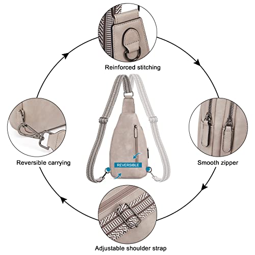 CLUCI Crossbody Bags for Women Men,Leather Sling Bag Cross Body Backpack for Woman Gifts for Women Birthday Unique - color: 0-3 Grey