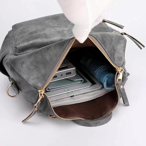 Women's Fashion Backpack Purse for Women Leather Multipurpose Design Ladies Shoulder Bag Travel bag Satchel Handbags - color: Grey