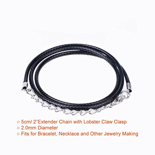 Paxcoo 50Pcs 18" Black Waxed Necklace Cord for Jewelry Making (Pack of 2) - size: 18 Inches (Pack of 2)