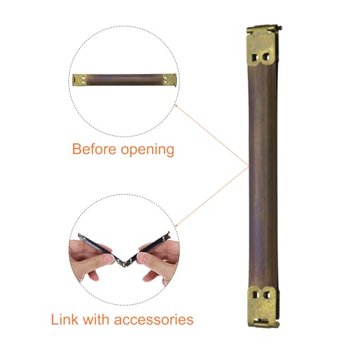 uxcell 12Pcs Metal Internal Flex Frame, 12cm/4.7" Coin Purse Frame Handbag Hinges Clip for Wallet Bag DIY Craft Sewing Purse Making, Bronze - size: 4.7"