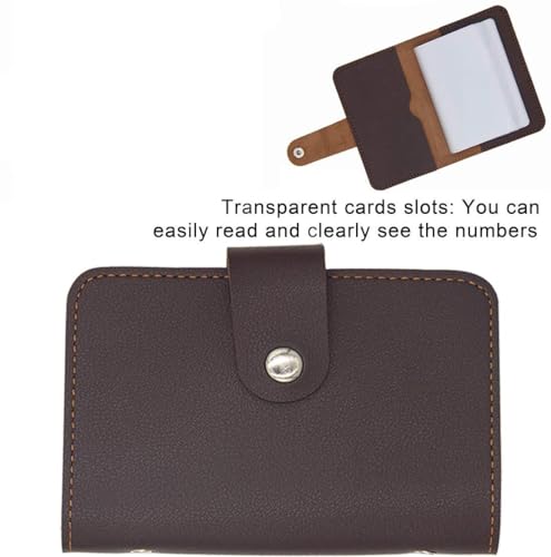 Stealodeal PU Leather Card Holder – Multi-Compartment Organizer for Debit/Credit/ATM Cards (Unisex Design) (Brown 28 Slots) - color: Brown 28 Slots