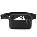 TAMTOMI Fanny Packs for Women Men Everywhere Belt Bag Vegan Leather Waist Packs with Adjustable Strap Crossbody Chest Bag Travel for Workout - color: Black