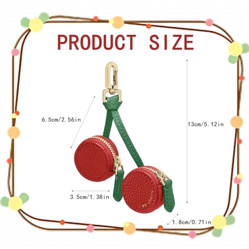 Cherry Bag Charm Cute Coin Purse Keychain Cherry Purse Charms for Handbags, Strawberry Coin Purse Keychain Gifts For Women - color: Red