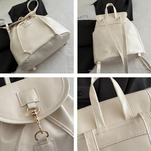 Women'S Drawstring Backpack Purse Flap Closure Casual Shoulder Bag Handbag Daypack For Travel Work School - color: Brown