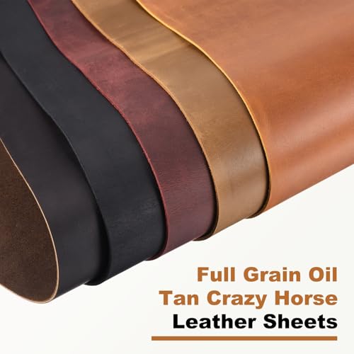 MECCANIXITY Genuine Leather Sheets, 15" x 15" 4-5 oz (1.8-2mm) Thick Full Grain Leather Sheet Tooling Precut for Carving Engraving Molding Embossing Stamping, Red Brown - color: Red Brown
