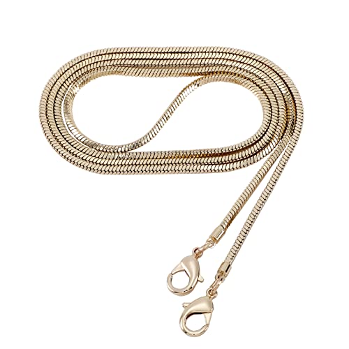 Xiazw Small Square Copper Purse Shoulder Cross Body Handbag Bag Chains Strap Replacement(Rose Gold, 47'') - color: Rose Gold