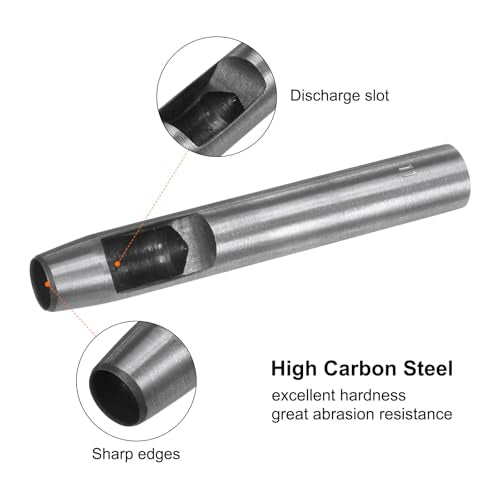 HARFINGTON 2pcs Hollow Punch for Leather 11mm Round Hole Punch Tool for Belt Puncher Carbon Steel Single Punch for Watch Belt Cut Leather Craft Rubber Paper Fabric Plastic Soft Material - size: 11mm