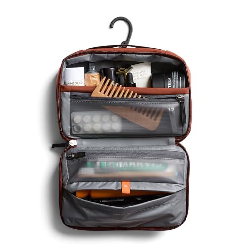 Bellroy Hanging Toiletry Kit 3L, Travel Toiletry Bag - Clay | 3L hanging toiletry bag for men and women, designed for travel - color: Clay